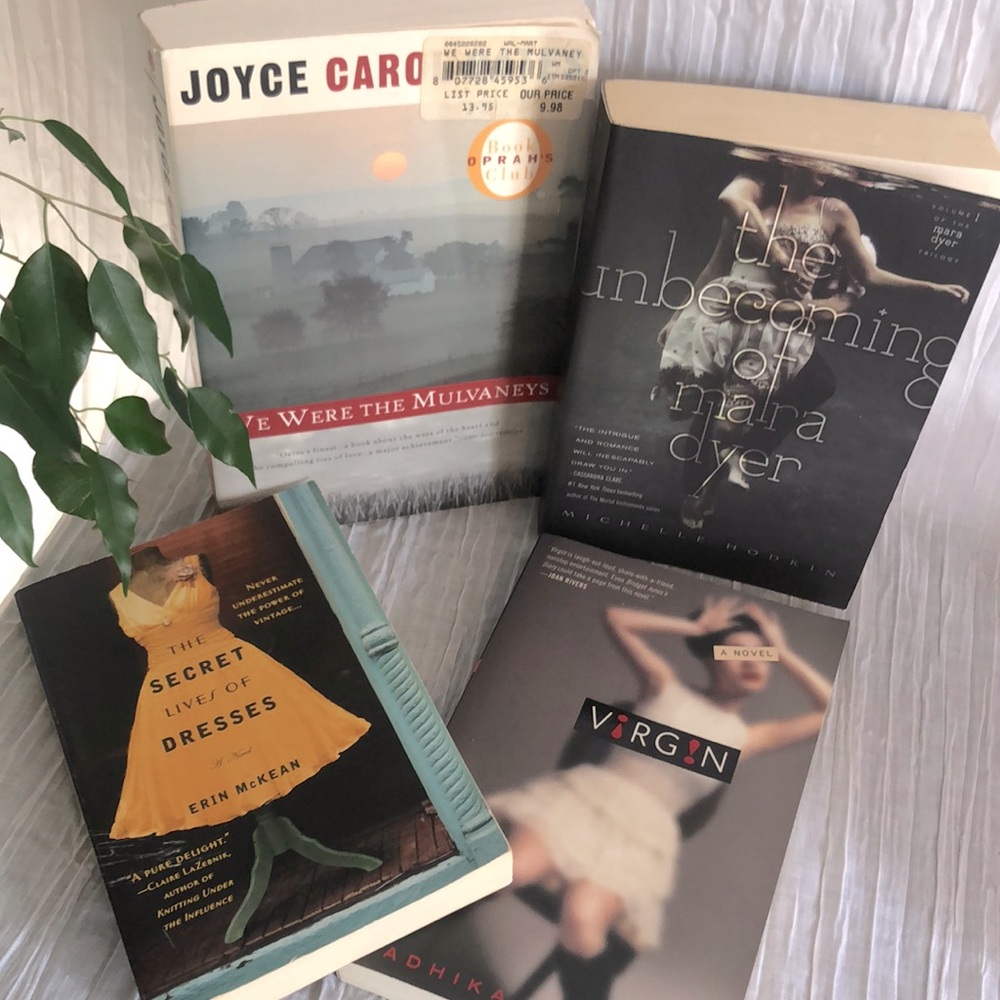 SECRET LIVES OF DRESSES, VIRGIN, WE WERE THE MULVANEYS +1 paperback books